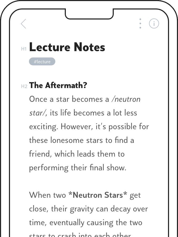 a graphic of a phone with a note being edited.